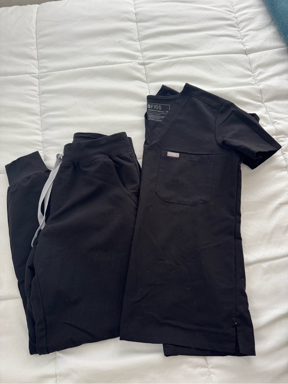 Figs Black Jogger Sweatpants with Matching Black Top